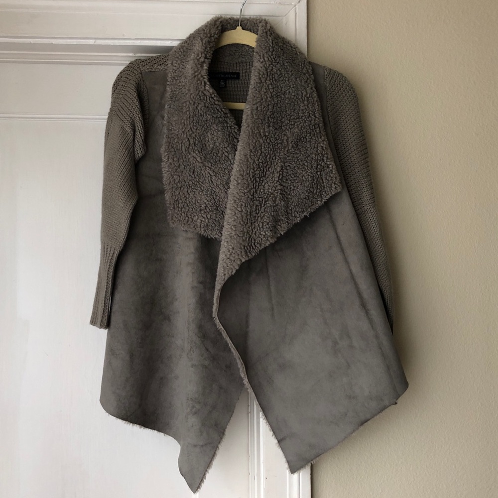 Saks Fifth Ave Drape front waterfall Sweater coat